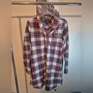 Ralph Lauren plaid flannel long-sleeve night shirt